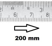 HORIZONTAL FLEXIBLE RULE CLASS II LEFT TO RIGHT 200 MM SECTION 13x0,5 MM<BR>REF : RGH96-G2200B0I0